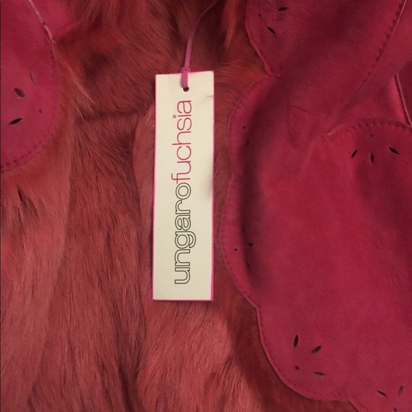 NWT UNGARO FUCHSIA Shearling  Coat, 42 - Picture 5 of 8